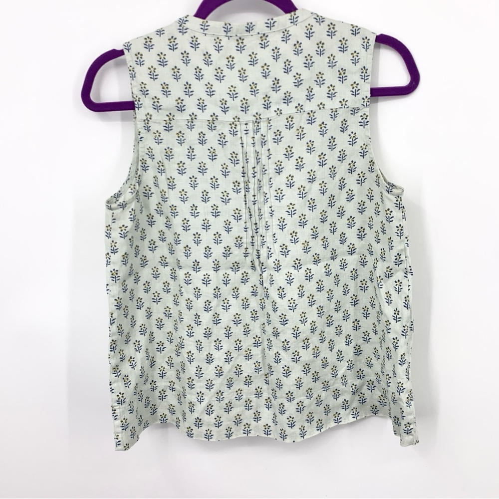Faherty White Floral Pintuck Sleeveless Tank - Picture 4 of 7
